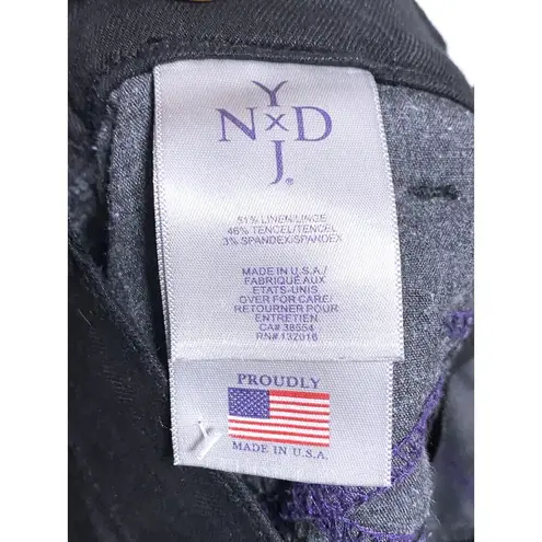 NYDJ Crop Black Pants Lift Tuck Technology Stretch Linen Tencel Spandex Blend 6