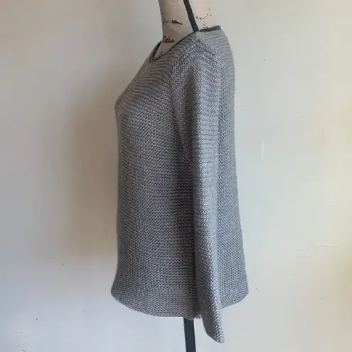 ZARA  Chain Link Mesh Knit Wool Grey Sweater Size Medium - Image 4