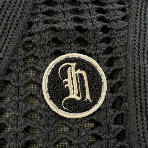 HONOR THE GIFT Open Knit Sweater Vest Black Sz M Streetwear Academia Preppy NWT Size M