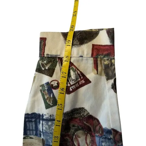 Vintage MW Studio Womens Baseball All Over Print 100% Cotton Button Up Shirt 14