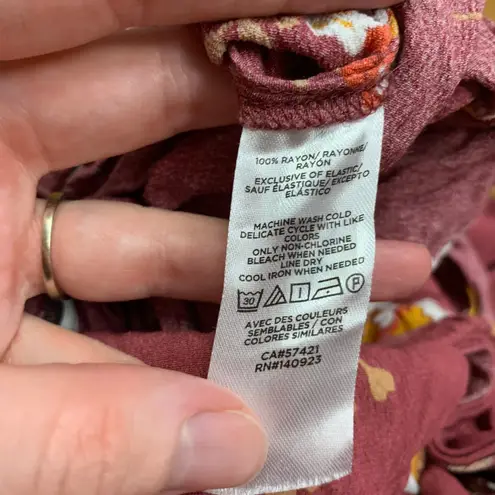 Loft  Floral Jumpsuit Womens Size Large Petite‎ Tank Pockets Cropped Lightweight