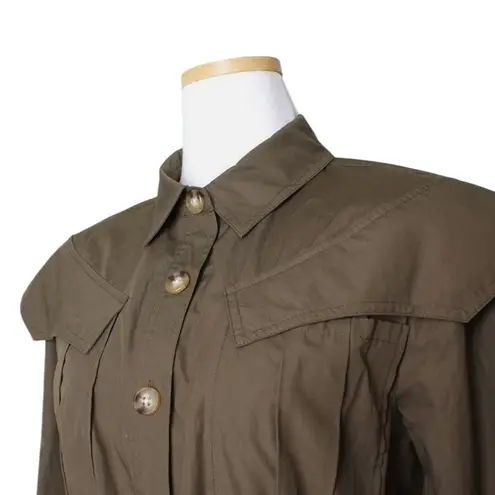 Derek Lam 10 Crosby Women's Green Verity Belted Mini Utility Dress Size 0