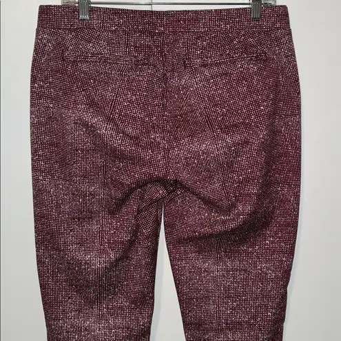 Love Fire Burgundy Pants w Micro Tweed Print Women’s Juniors 11 Stretch Red Size undefined