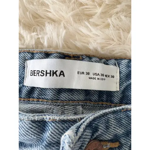 Bershka Wide Leg Jeans Women's 30 Light Wash Denim High Rise Casual