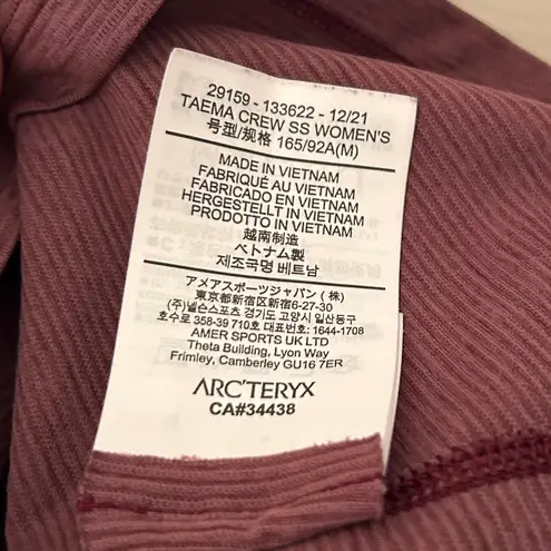 Arcteryx Womens Taema Crew Short Sleeve Shirt Size Medium Juniper Heather