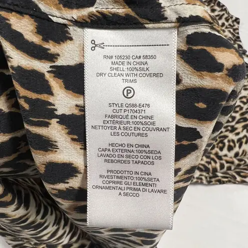 Equipment Femme Sz M Aubrey Silk Shift Dress Leopard Animal Print