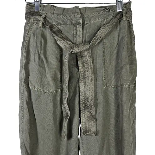 Treasure & Bond Paper-bag Chino Cropped Pants in Olive Sarma 4 NWT