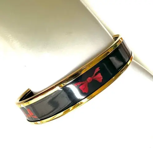 Vintage Halcyon Days Red Bow on Navy Bangle