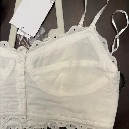 Bershka  Ivory Lace Buttoned Top