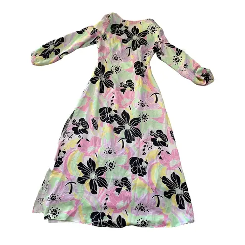 ASOS  maxi dress size 8 medium pink tropical lace cutout vaca Rio pastel