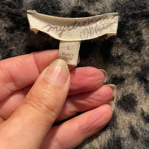 Mystree Leopard Print Shawl Collar Cardigan Jacket Women Size Large - Image 2