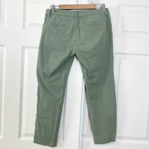 Frank & Eileen Wicklow Italian Twill Chino Cropped Trouser Pant Rosemary Size 4 Green