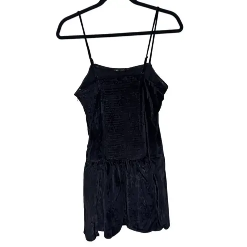 Maeve Drop-Waist Velvet Mini Dress - Black