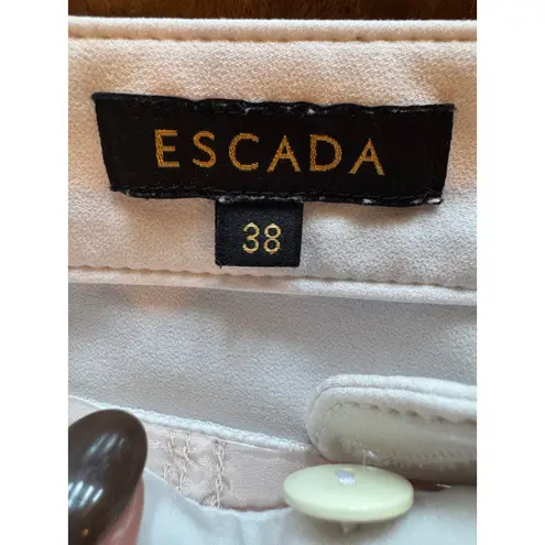 Escada Pants Women Medium White Tapered Ankle Luxury Preppy Career Casual