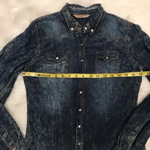 Highway Jeans HWY Jeans acid wash denim look shirt size medium