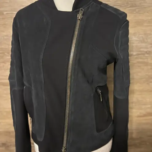 Theory  Suede black moto jacket Sz M