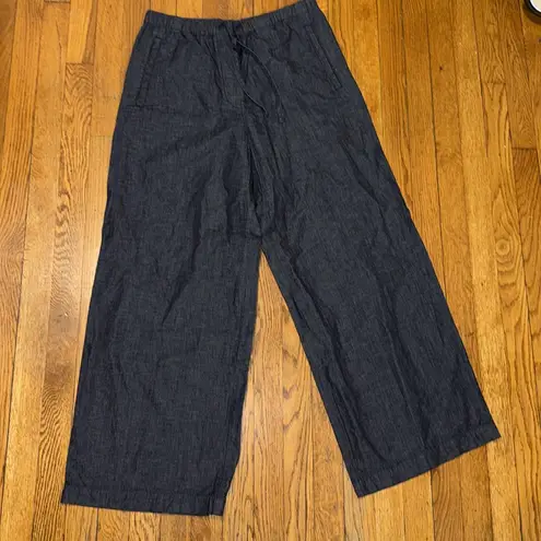 COS Wide Leg denim drawstring pant indigo organic cotton relaxed fit 6