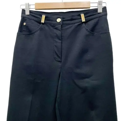 St. John Vintage Sport Pants Black Straight Leg Stretch Trouser Women’s Size 6