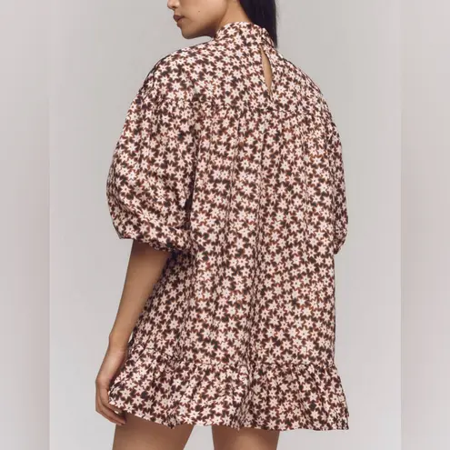 Anthropologie  Women’s Star Print Long Sleeve Mock Neck Swing Mini Dress Sz L NWT