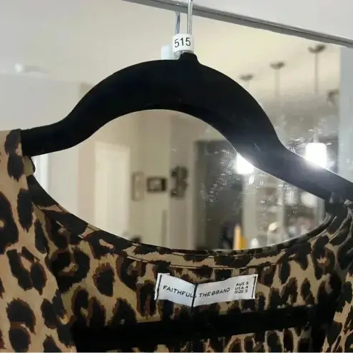 Faithfull the Brand 515 NWT Faithful the Brand Leopard Print Wrap Blouse Size 4