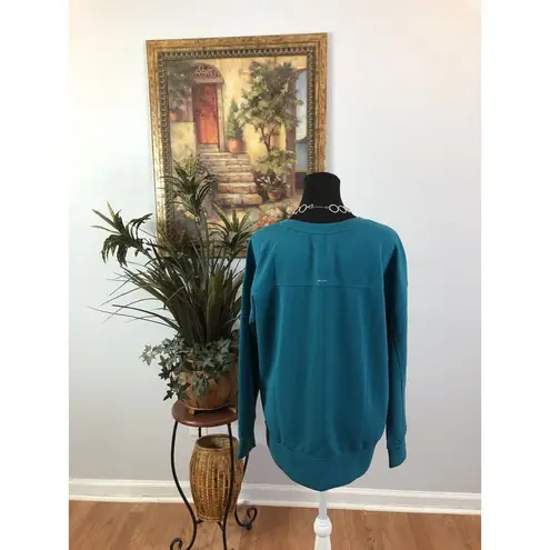 Mondetta Lady Scuba Sweatshirt Long Sleeves Large Crew Neck Verdigris Color