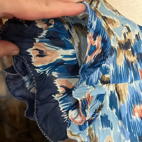 House of Harlow 1960 “Zoey Blue” Ruffled Blouse