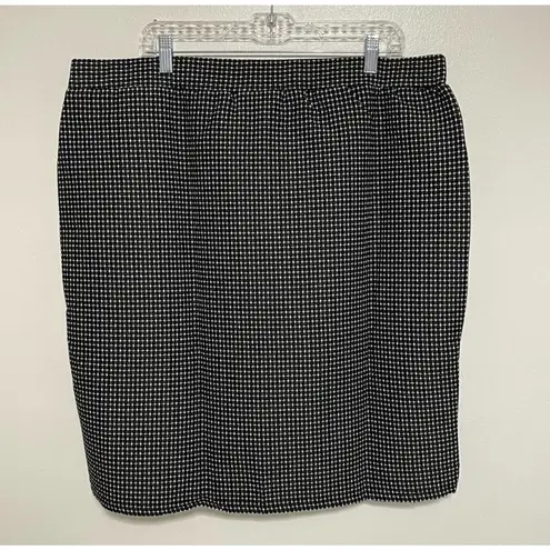 Jessica London Black and White Box Plaid Faux Wrap Skirt Size 18/20 NWT