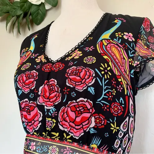 Pacific&Co Bluish & Salia Boho Floral Flowy Maxi Dress L