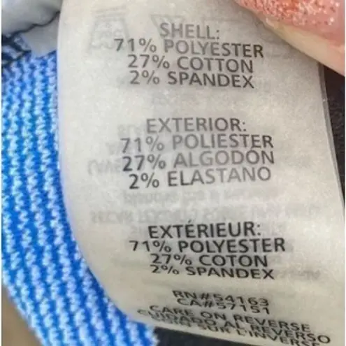 Karl Lagerfeld Paris Front Pockets Striped Textured Top L Multicolor Nautical