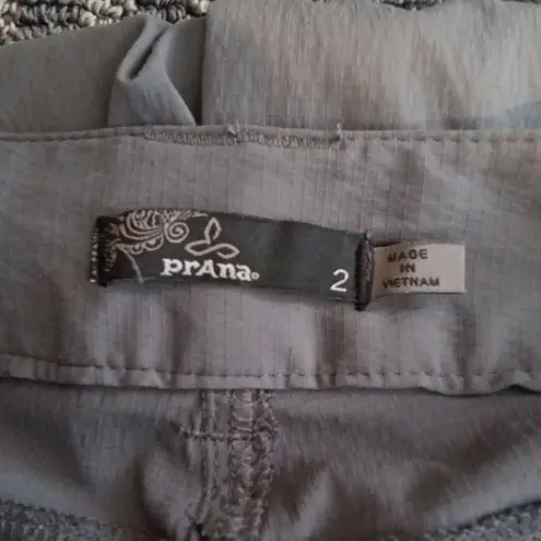 prAna Womens Convertable Roll Cargo Gray Pants Stretch Gorpcore Outdoor SZ 2
