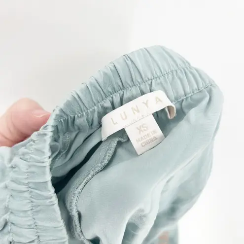 LUNYA Womens Washable Silk Luxury Sleepwear Pajama Lounge Sleep Shorts Size XS Blue