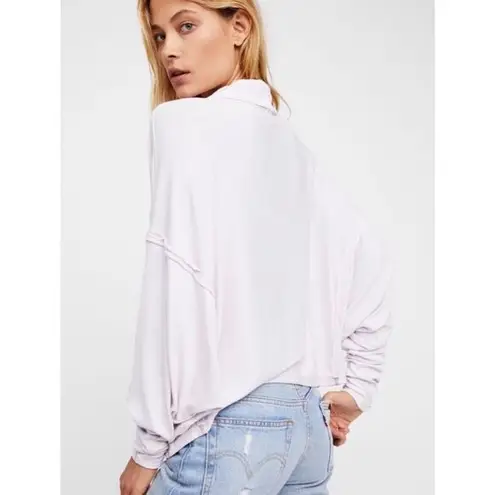 Free People  Alameda Pullover Soft Knit Thermal  Dolman Purple Pink Size Medium