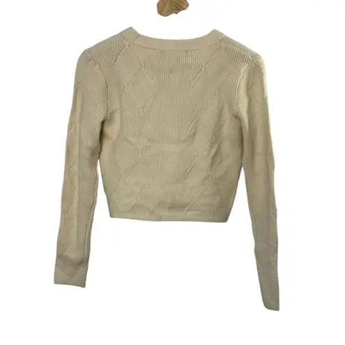 Central Park West Bone Ivory Bella Cable Cardigan Size Medium NEW $152