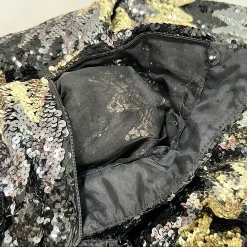 Jack Bryan Depuis Vintage Sequined Maxi Skirt in Chevron Pattern XS waist Black Size undefined