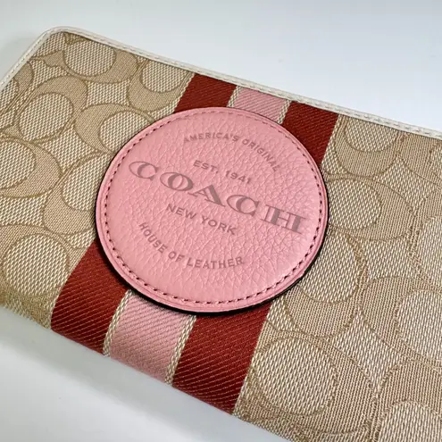 Coach Dempsey Large Phone Wallet With Stripe And Coach Patch c4110