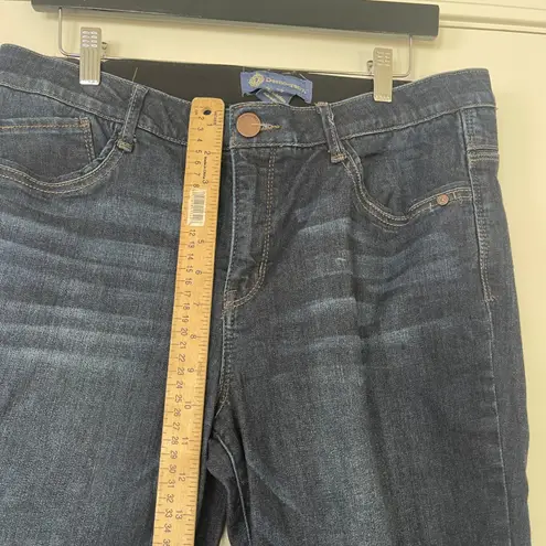 Democracy Womens Jeans Dark Blue Wash Distressed Frayed Hem Size 14