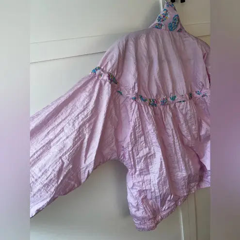 Sergio Tacchini Vintage Old School Women’s Windbreaker Paisley Jacket Size 14 Pink