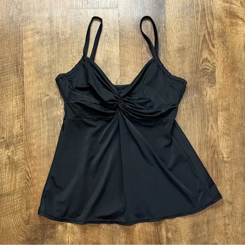 MiracleSuit Dreamsuit by Black Knotted Twist Drape Tankini Swim Top Sz 12