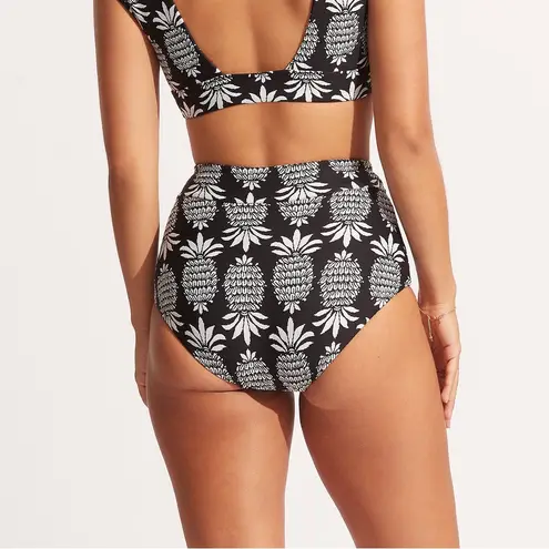Seafolly New Corsica Black White Pineapple High Waisted Bikini Swim Bottom 8