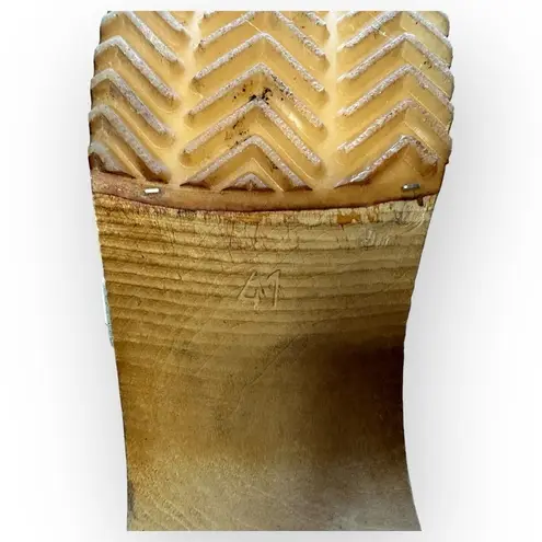 Buxa Floral Leather Clogs Wooden Sole Slip