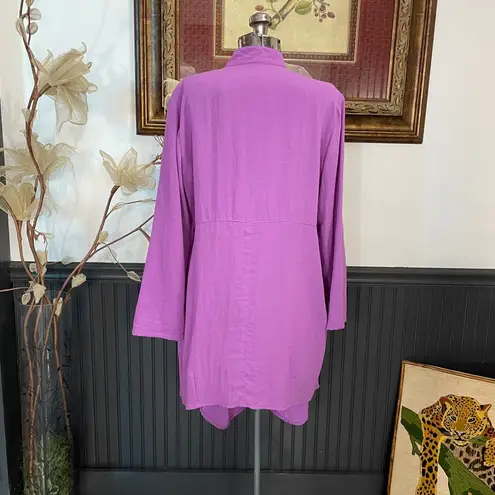 Fridaze 100% Linen Redefined Zip Lagenlook Coastal Lightweight Jacket