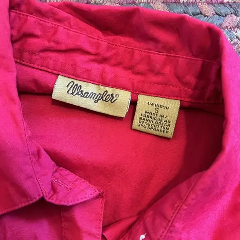 Wrangler RED  JEWELED PEAL SNAP WESTERN BUTTON UP