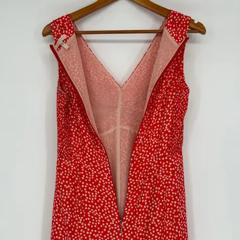 Rebecca Taylor Malia Silk Blend Dress Womens 4 Floral Midi Twist Front Feminine