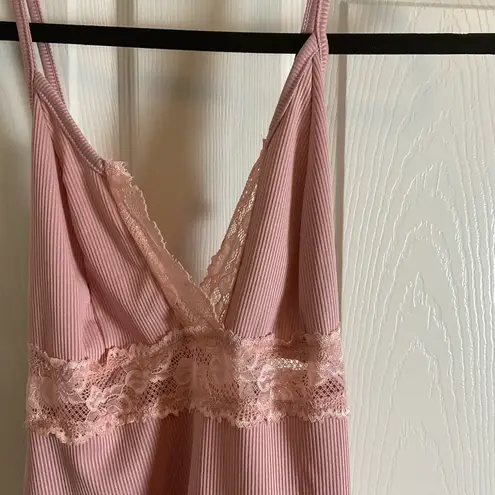 Pink Lace Trim Slip woman’s top size medium