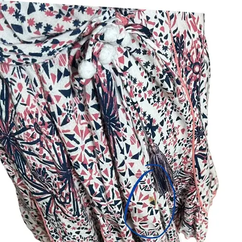 Poupette St Barth Nola Mini Dress Geometric Print Women’s Size Small Racerback White