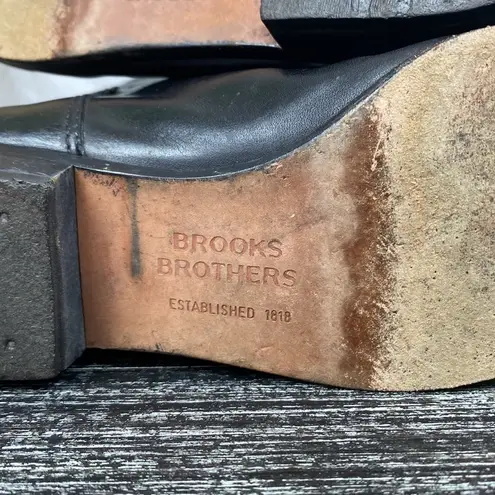 Brooks Brothers Black Leather Knee High Low Heel Riding Boots 6.5