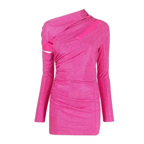 Cult Gaia Nicole Cut Out Embellished Mini Dress Size Medium Dragon Fruit