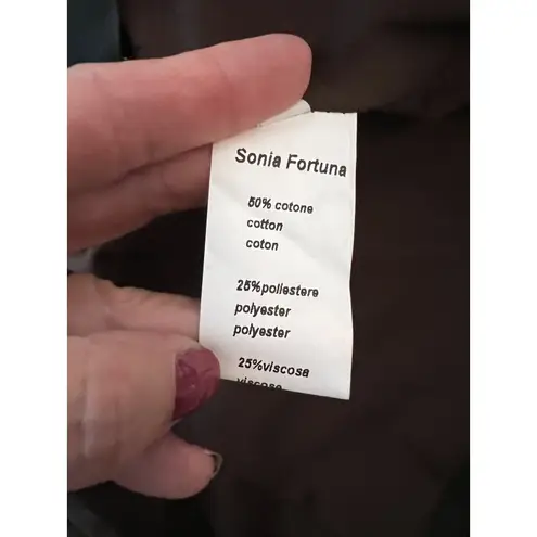 Vintage Sonia Fortuna Firenze Made in Italy Womens Brown Blazer With Gold Button Size 40