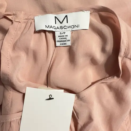 Magaschoni Pink Blush Sleeveless Back Tie Blouse Women's Size Small NWT