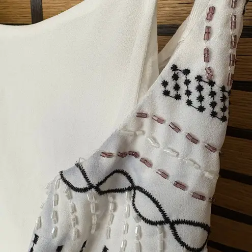 C. Luce C. Luce White Beaded Romper Size Large